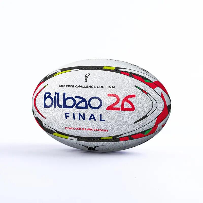 BALÓN RUGBY GILBERT REPLICA ECC FINALS BILBAO - CHALLENGE, TALLA 5 3/4