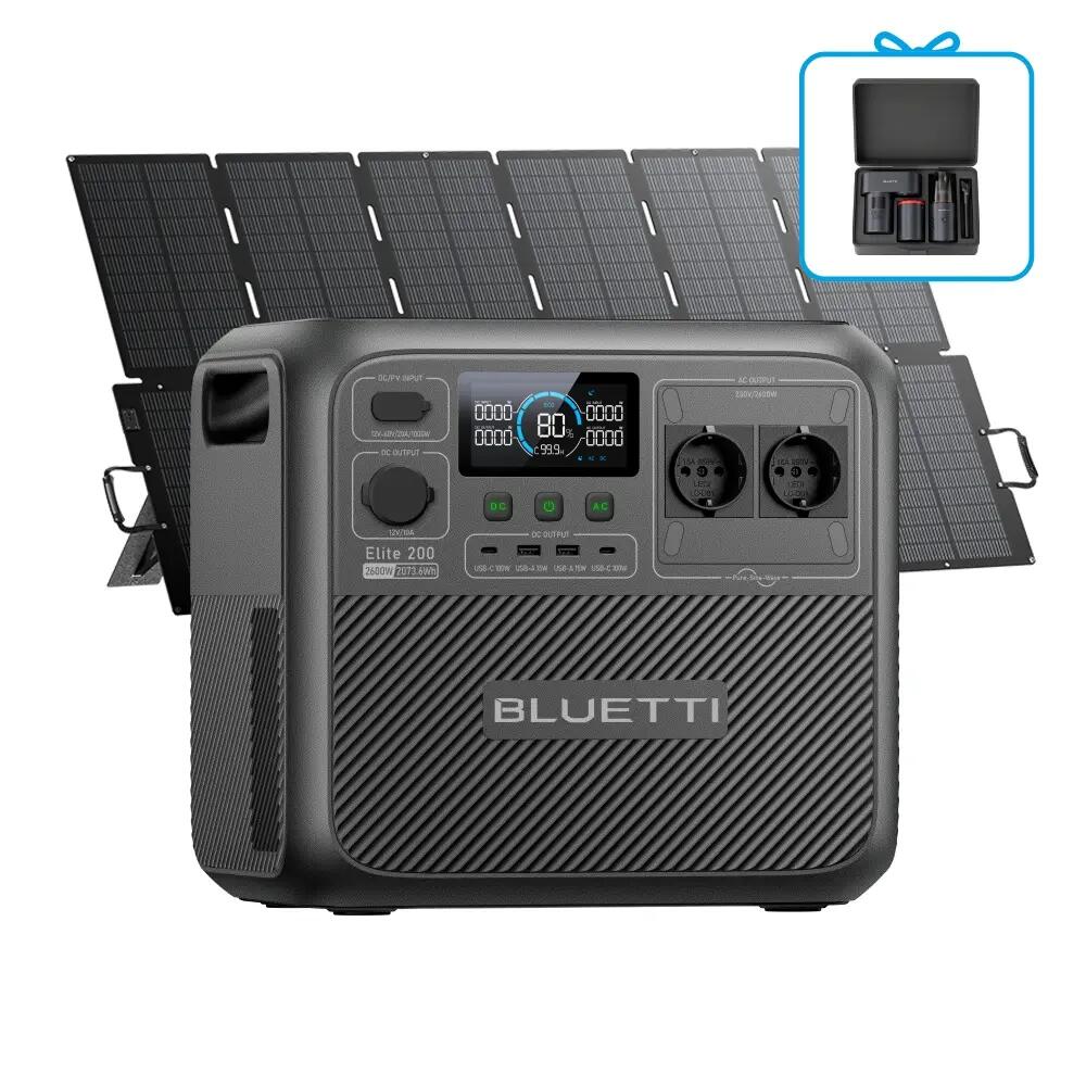 BLUETTI ELITE 200 V2 2073Wh+500W Panneau Solaire Station Portable, Secours Foyer 1/9