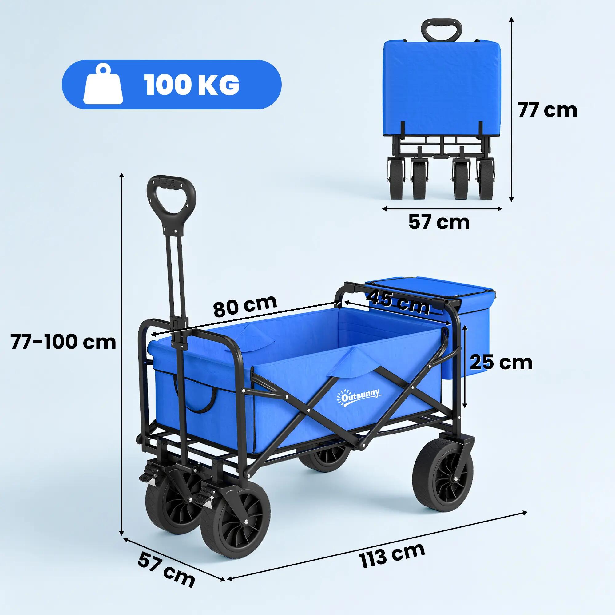 Carrinho de transporte azul Outsunny 3/7