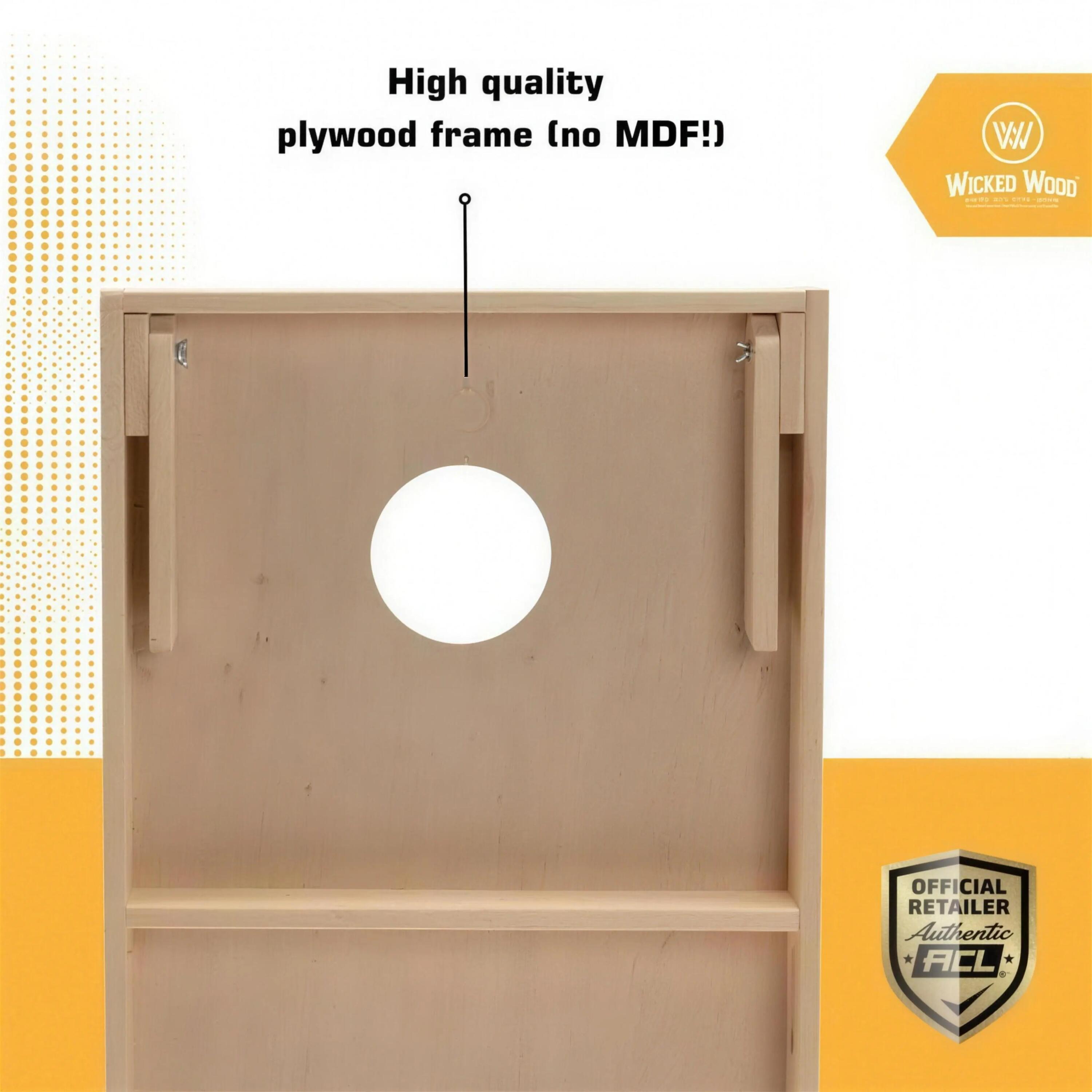Conjunto de Cornhole 120x60 - Design Wicked Wood - 2 tábuas, 8 sacos 4/12