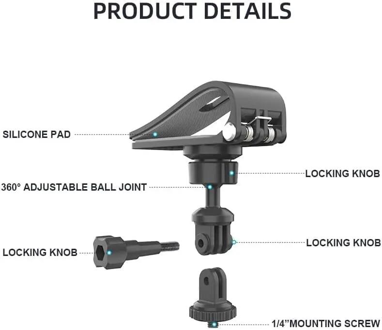 Support pour pare-soleil automobile, rotation à 360°, pince de fixation pour cam 2/6