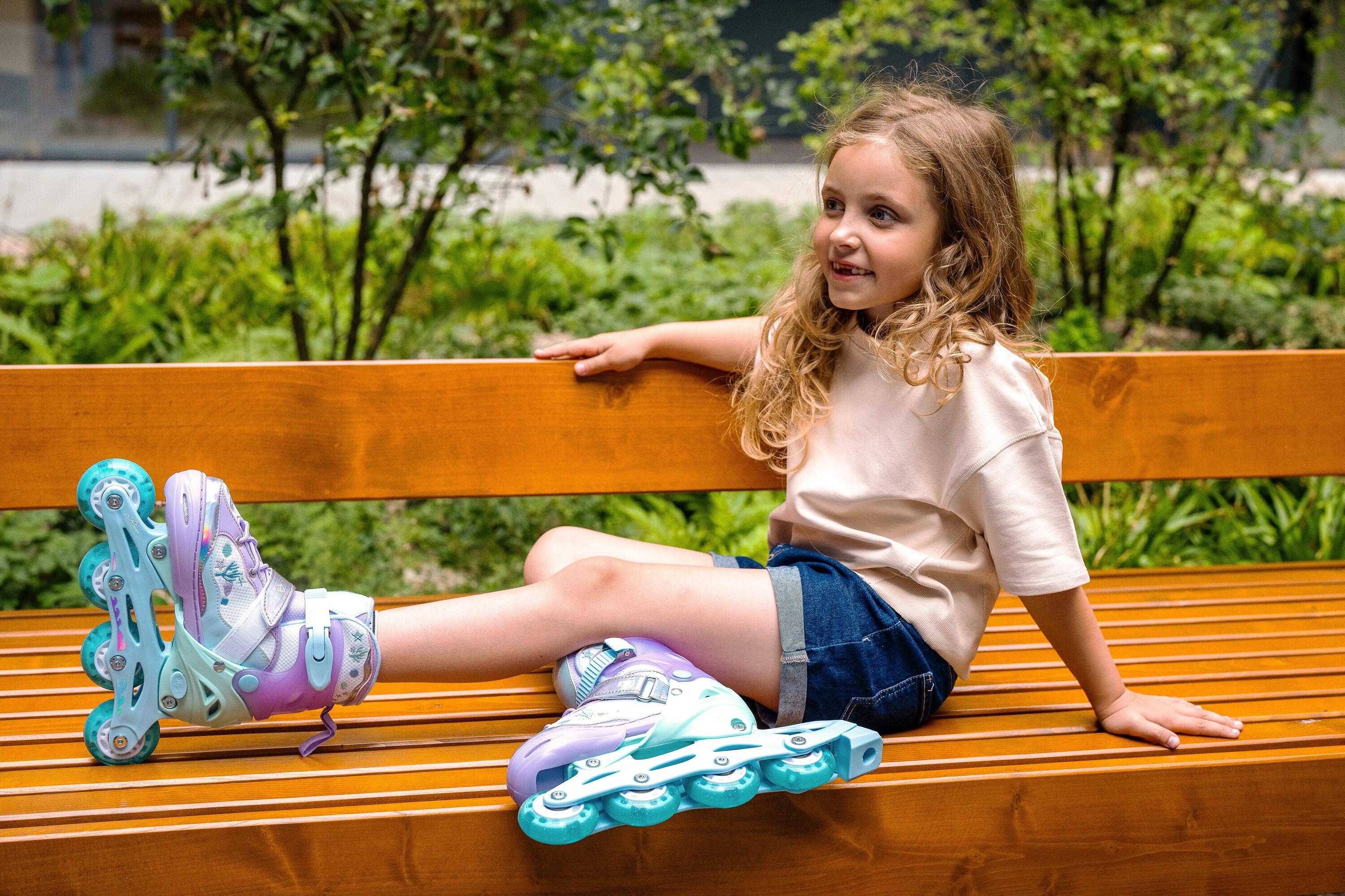 Patines 3en1 Ruedas Luminosas LED Isla Purple/Mint 10/10