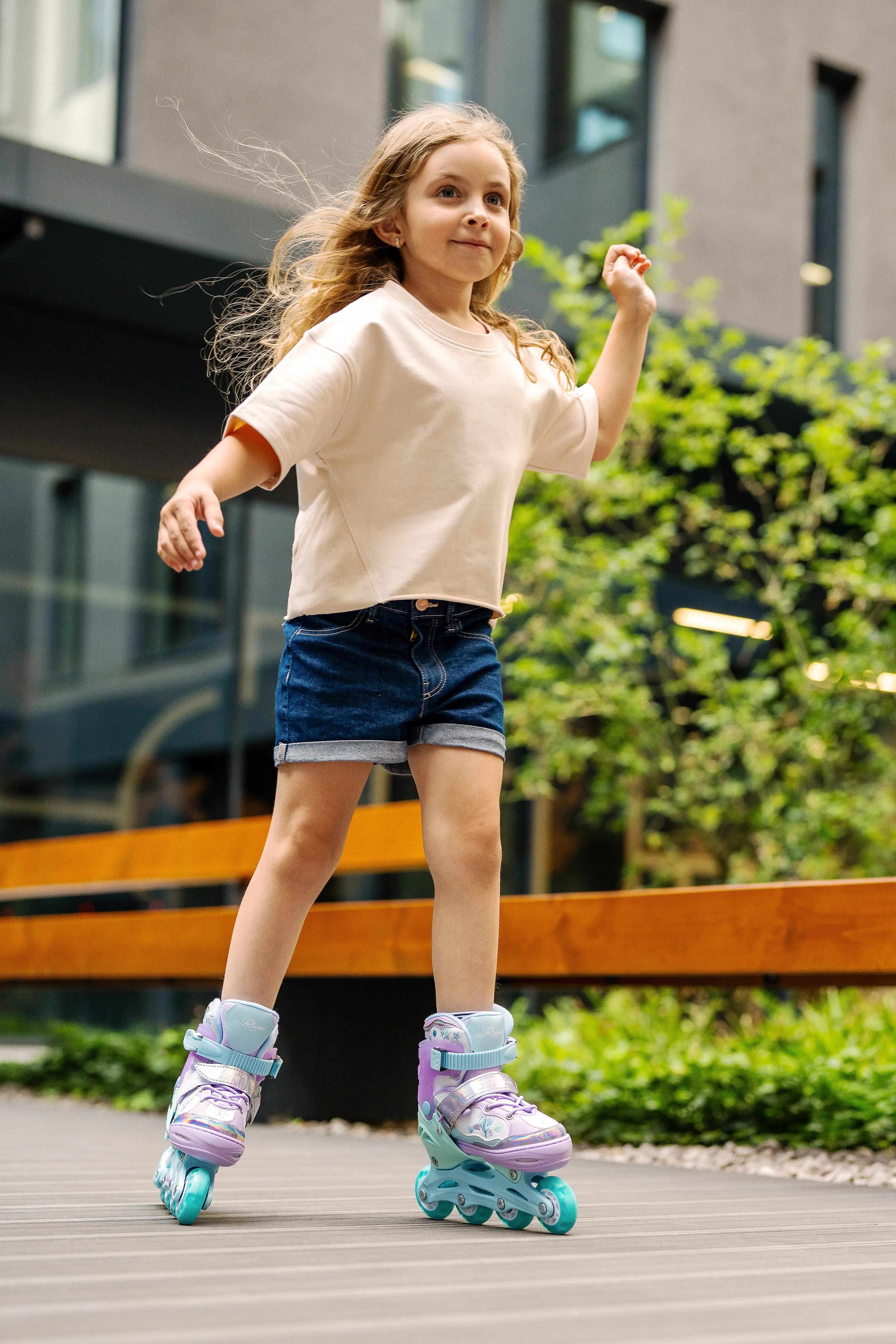 Patines 3en1 Ruedas Luminosas LED Isla Purple/Mint 8/10