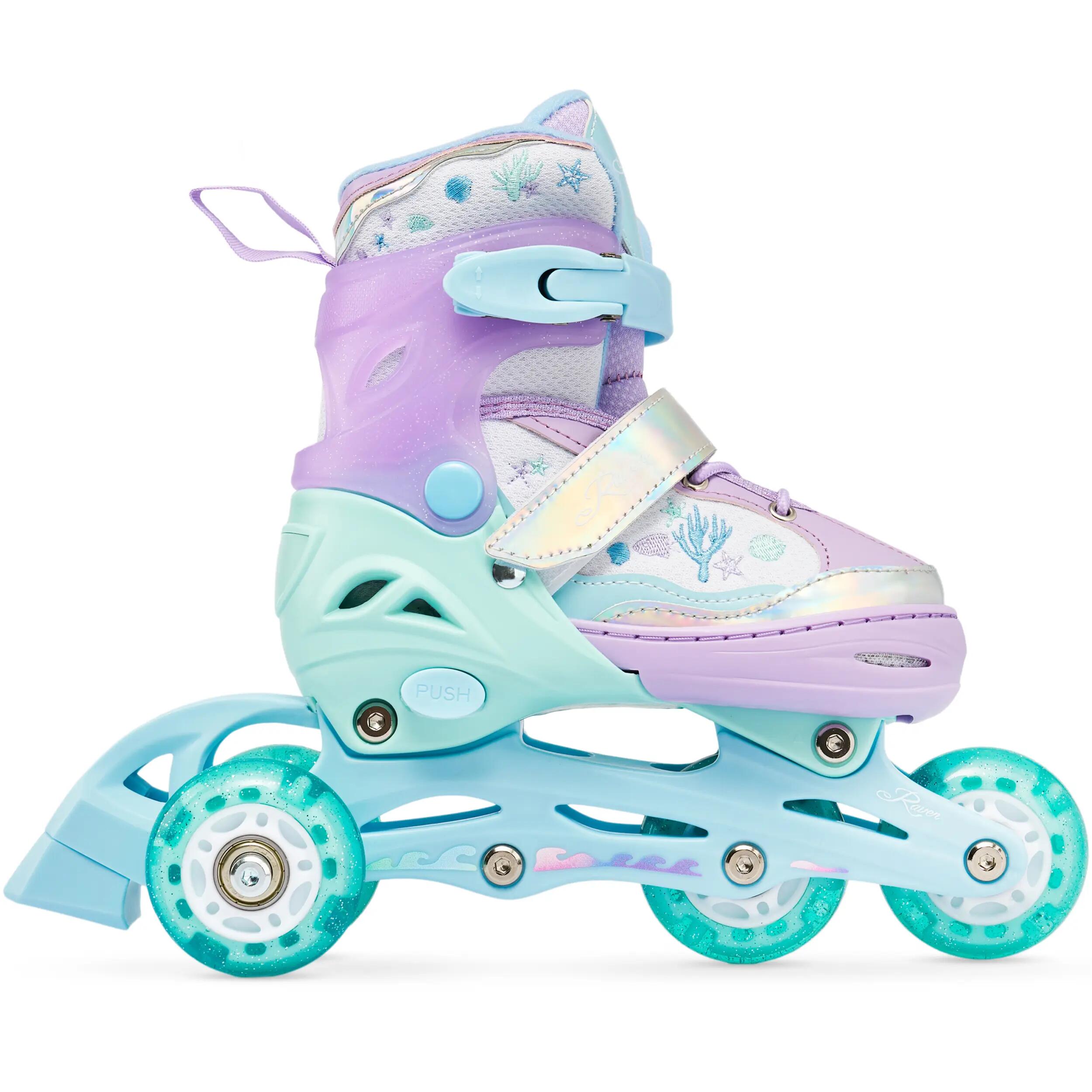 Patines 3en1 Ruedas Luminosas LED Isla Purple/Mint 5/10