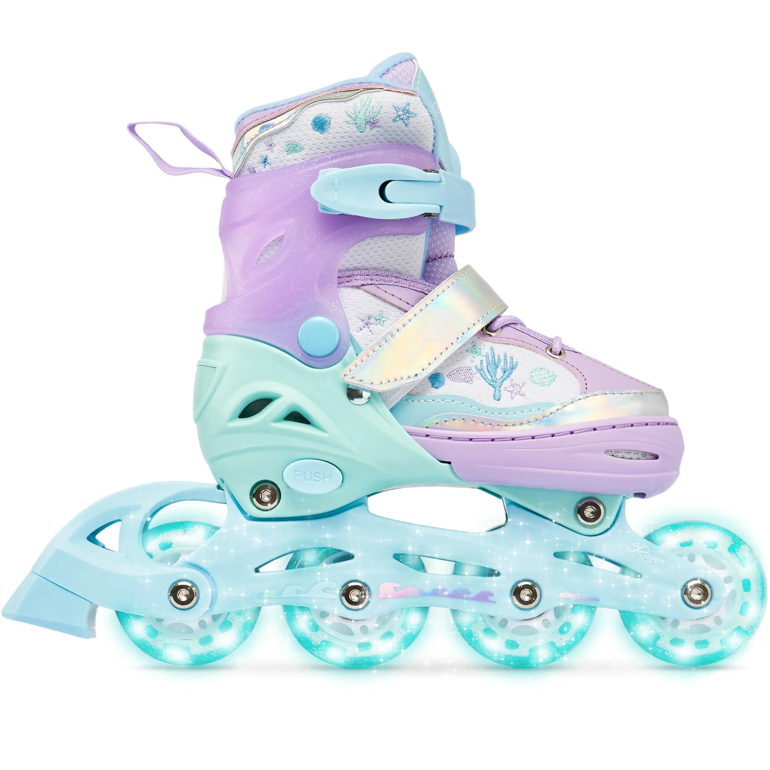 Patines 3en1 Ruedas Luminosas LED Isla Purple/Mint 4/10