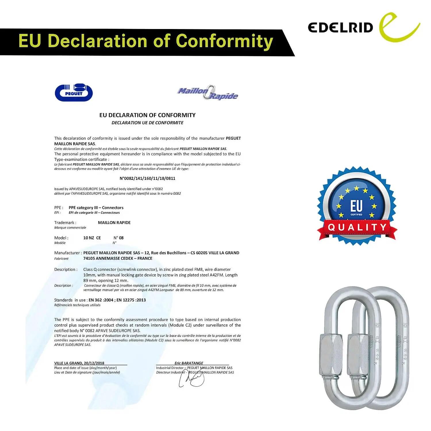 Oval Steel Screwlink Climbing Carabiner 10mm - Pack of 3 -  4