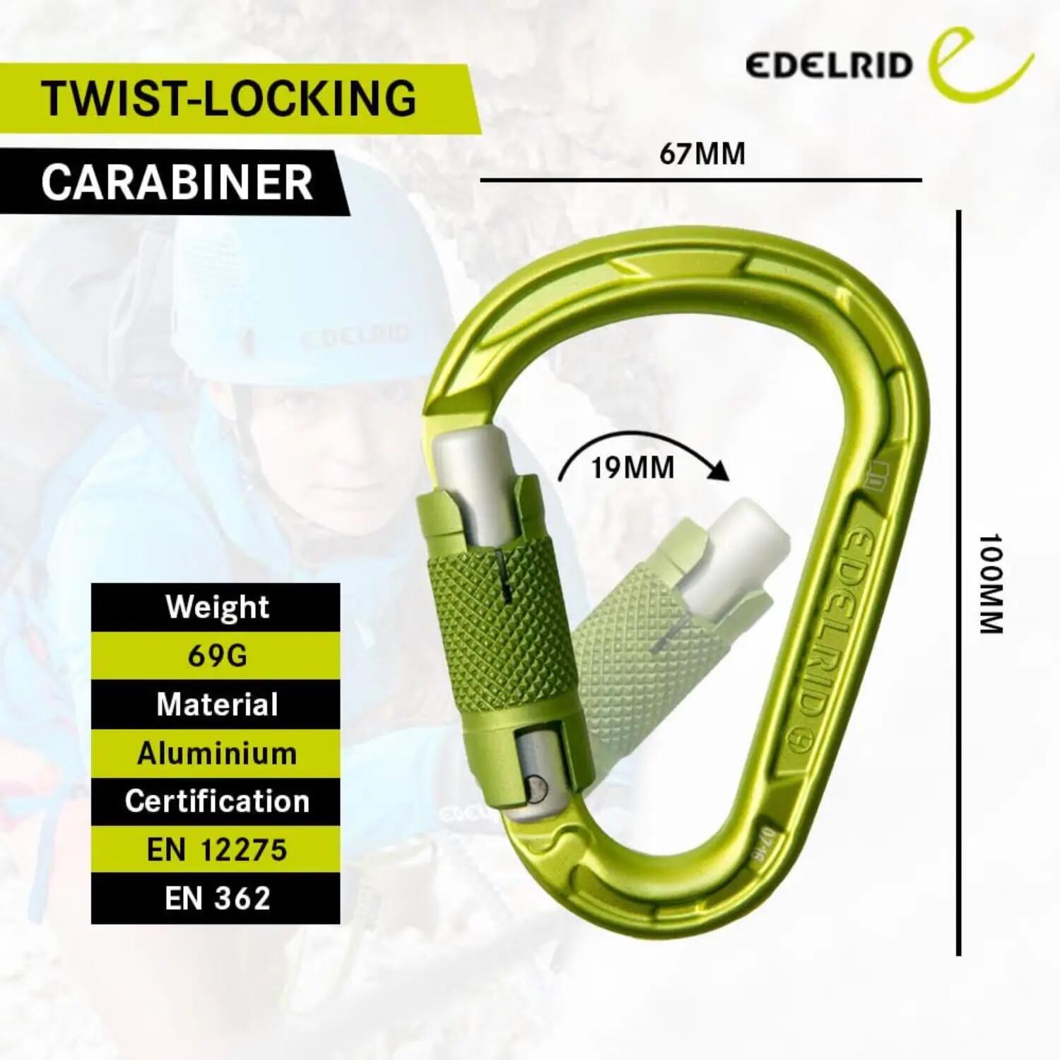 HMS Strike Twist Locking Climbing Carabiner, Pack of 2 -  2