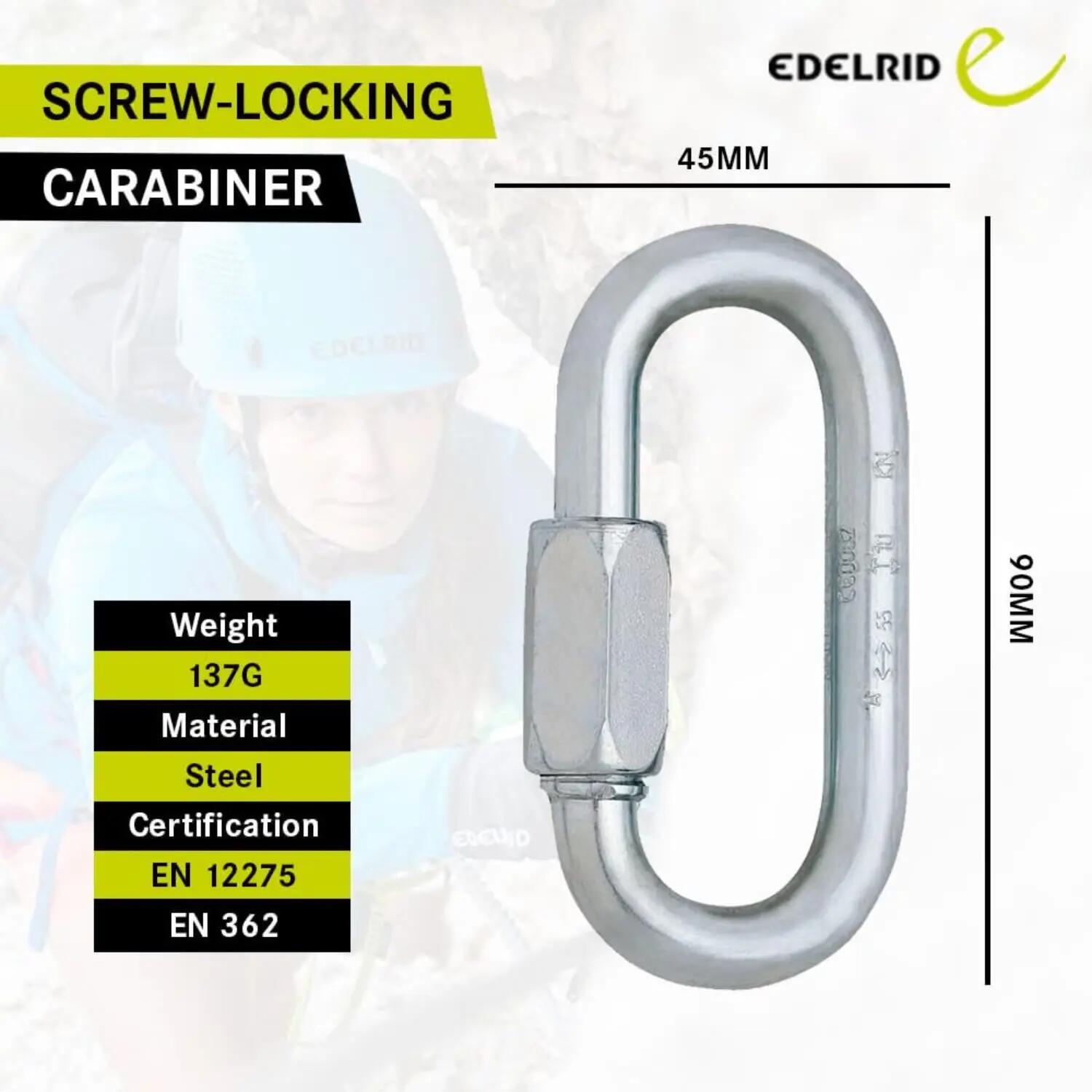 Oval Steel Screwlink Climbing Carabiner 10mm - Pack of 3 -  2