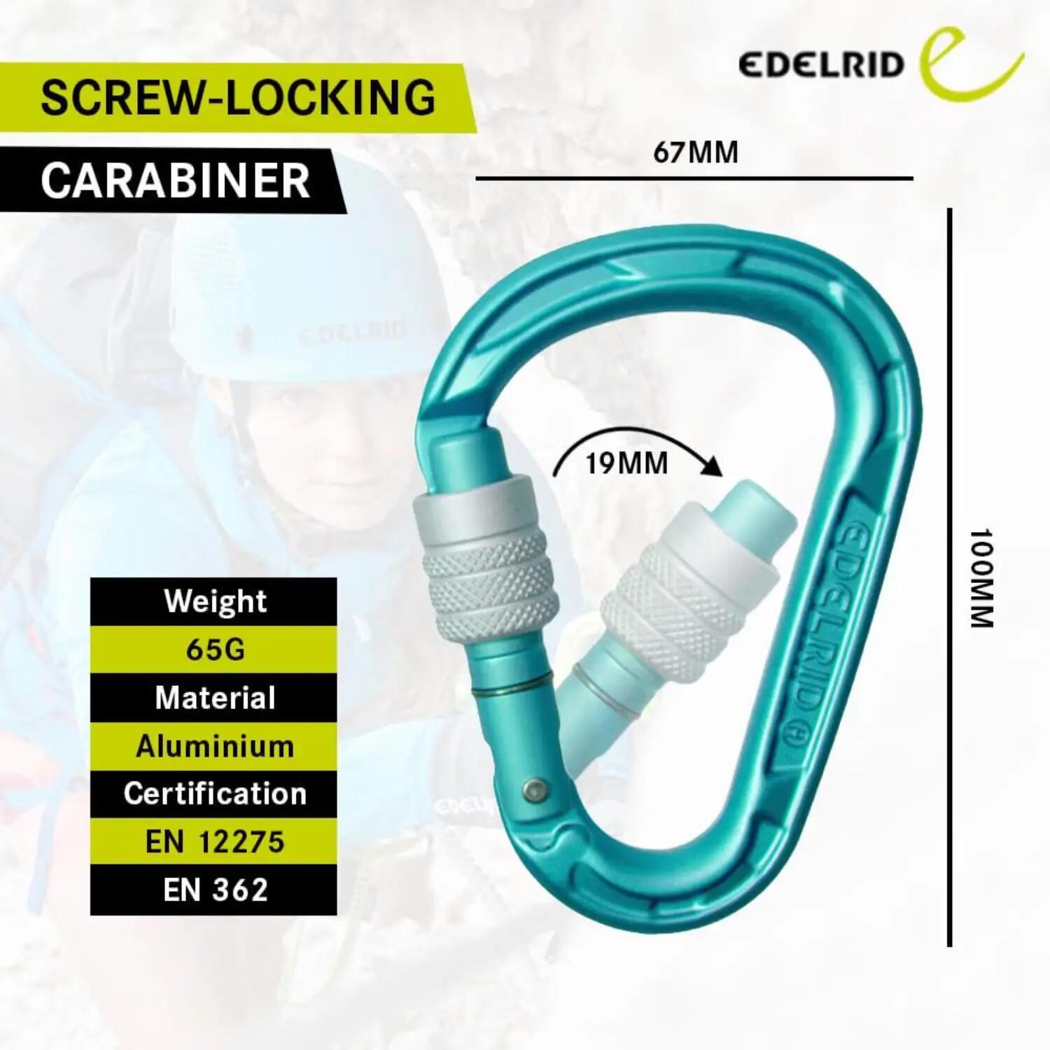 HMS Strike Screw eloxiert 23KN Carabiner, Pack of 2 -  2
