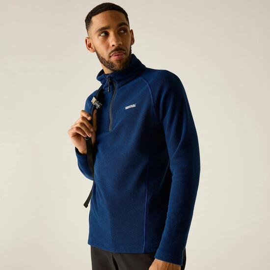 Haut Polaire À Col Montant Zippé Motif/style Alvéolé KENGER Homme (Bleu Roi)
