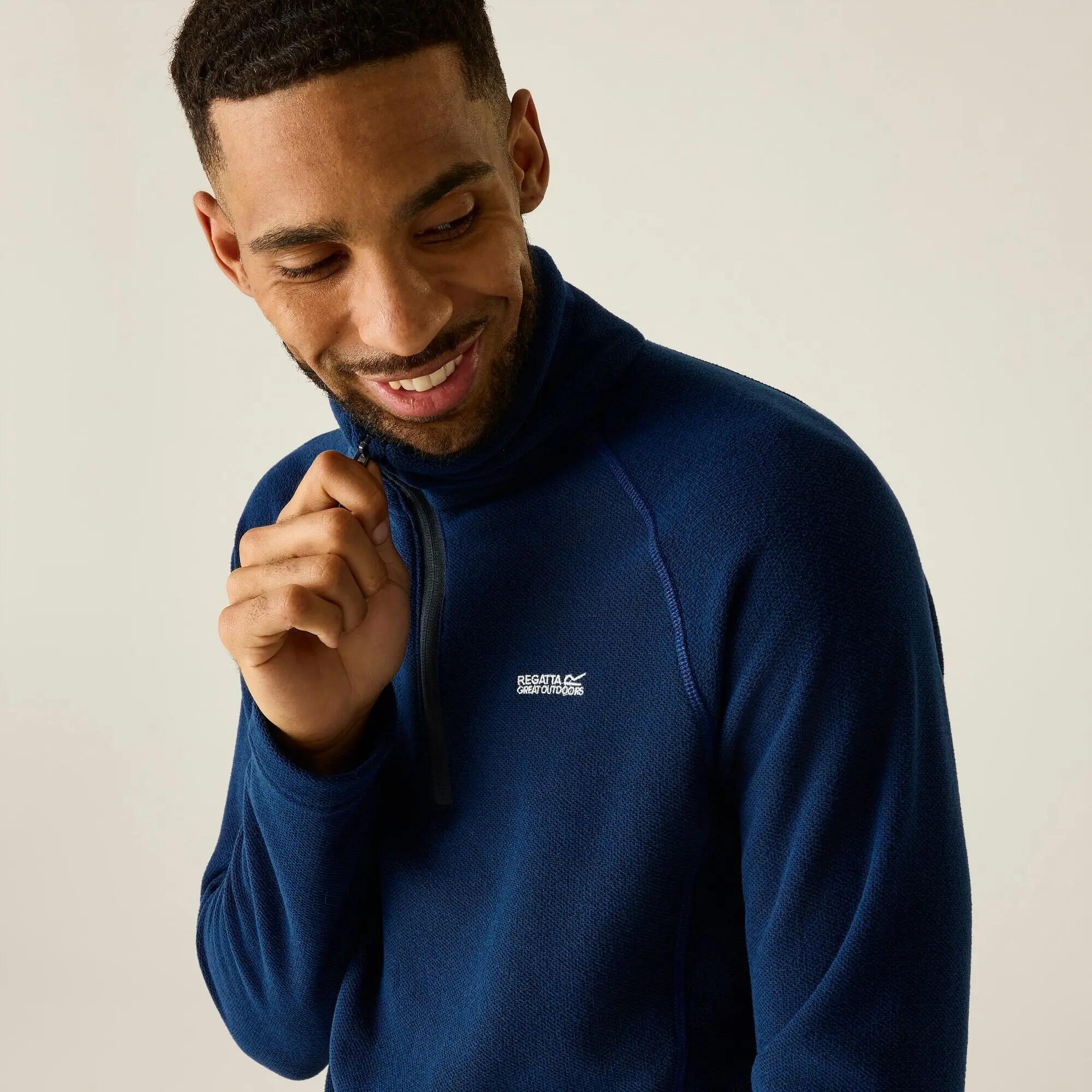 Haut Polaire À Col Montant Zippé Motif/style Alvéolé KENGER Homme (Bleu Roi) 6/7