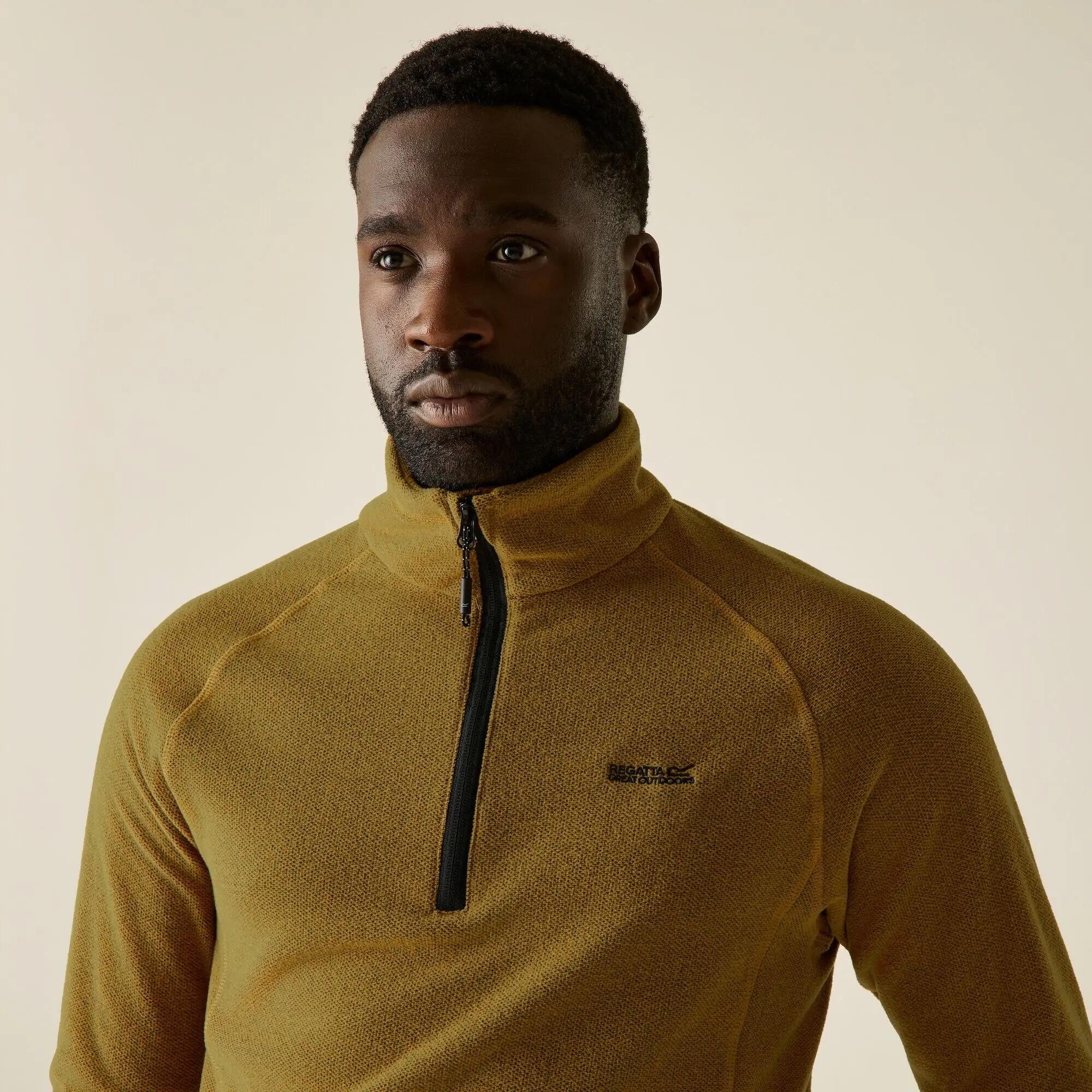 Haut Polaire À Col Montant Zippé Motif/style Alvéolé KENGER Homme (Jaune Sombre) 6/7