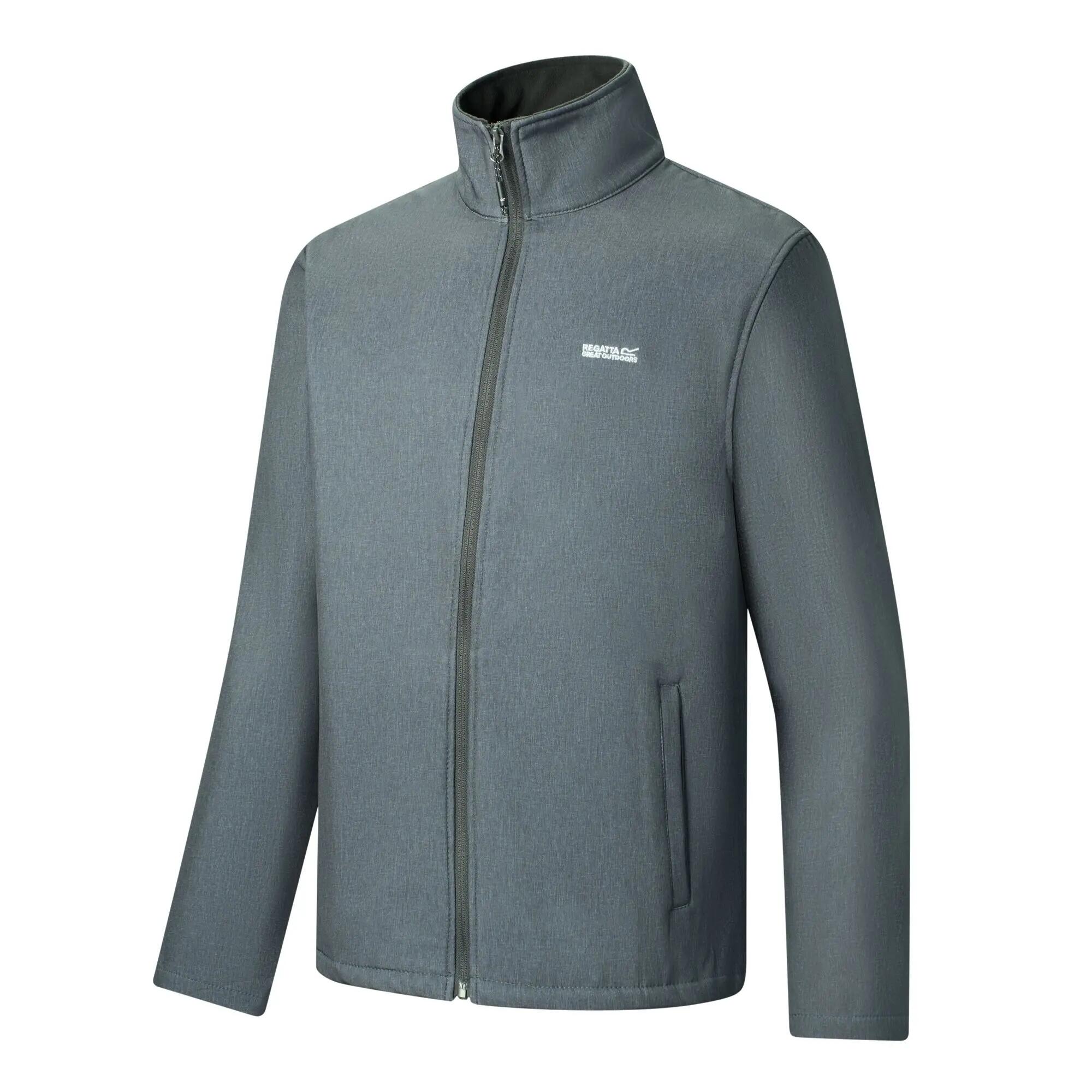 \Cera V\\ Softshelljacke windbeständig für Herren Asche meliert\ 3/7