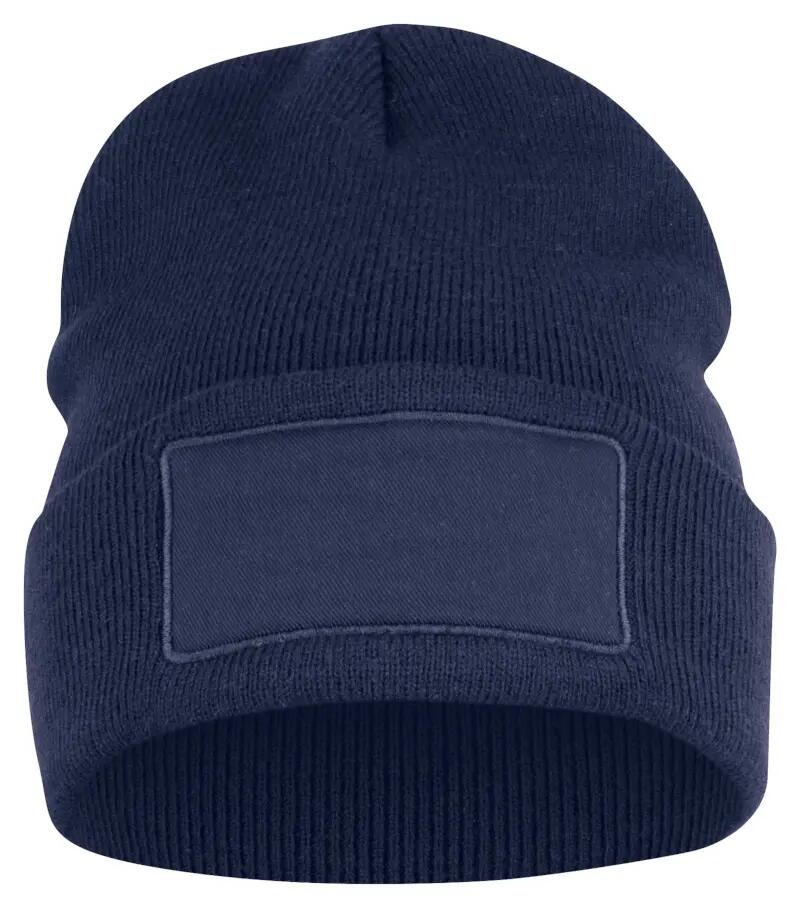 clique Hubert Patch gebreide muts zwart, patch van katoen-twill – black 3/3