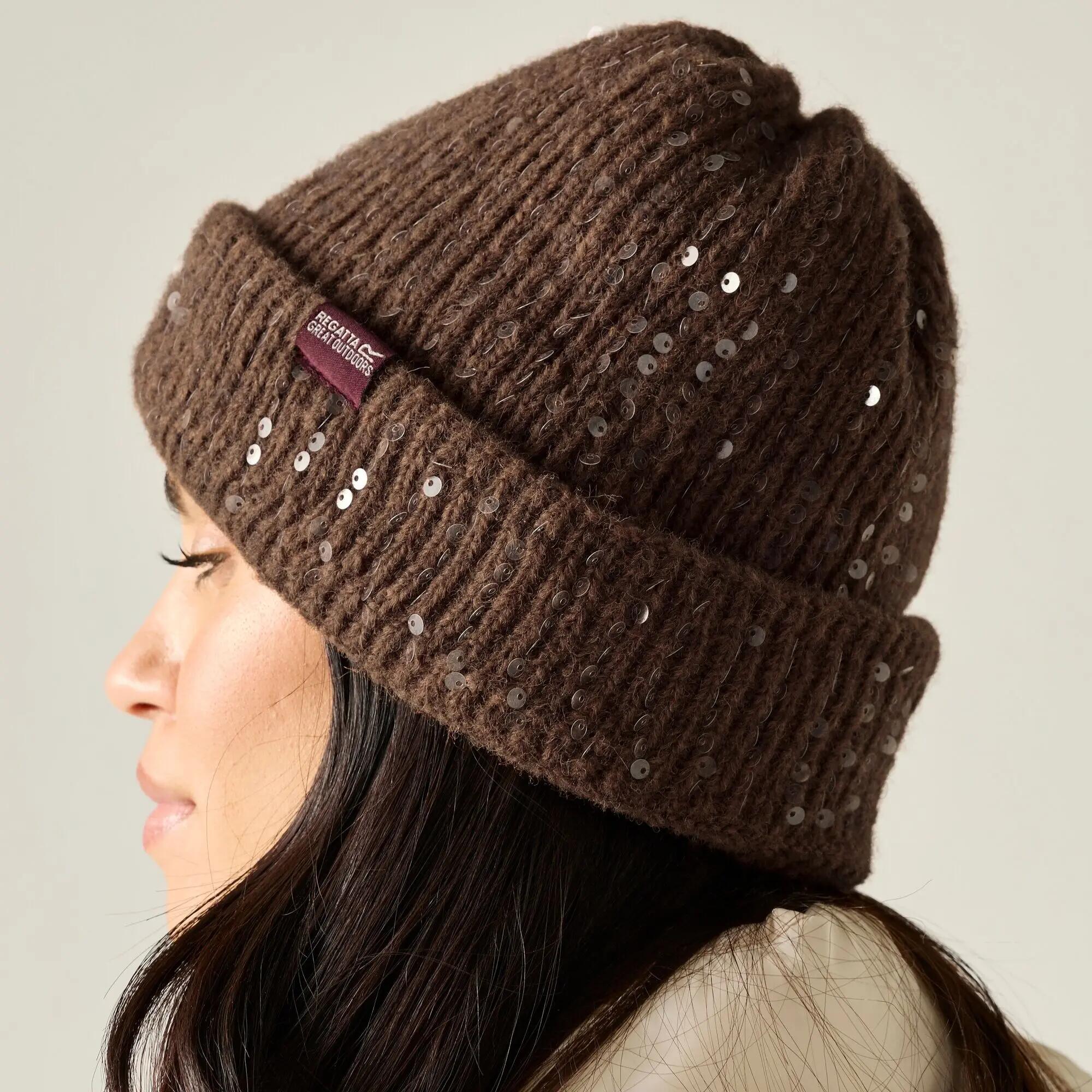 Bonnet Uni À Revers LORELAI Femme (Marron Foncé) 7/7