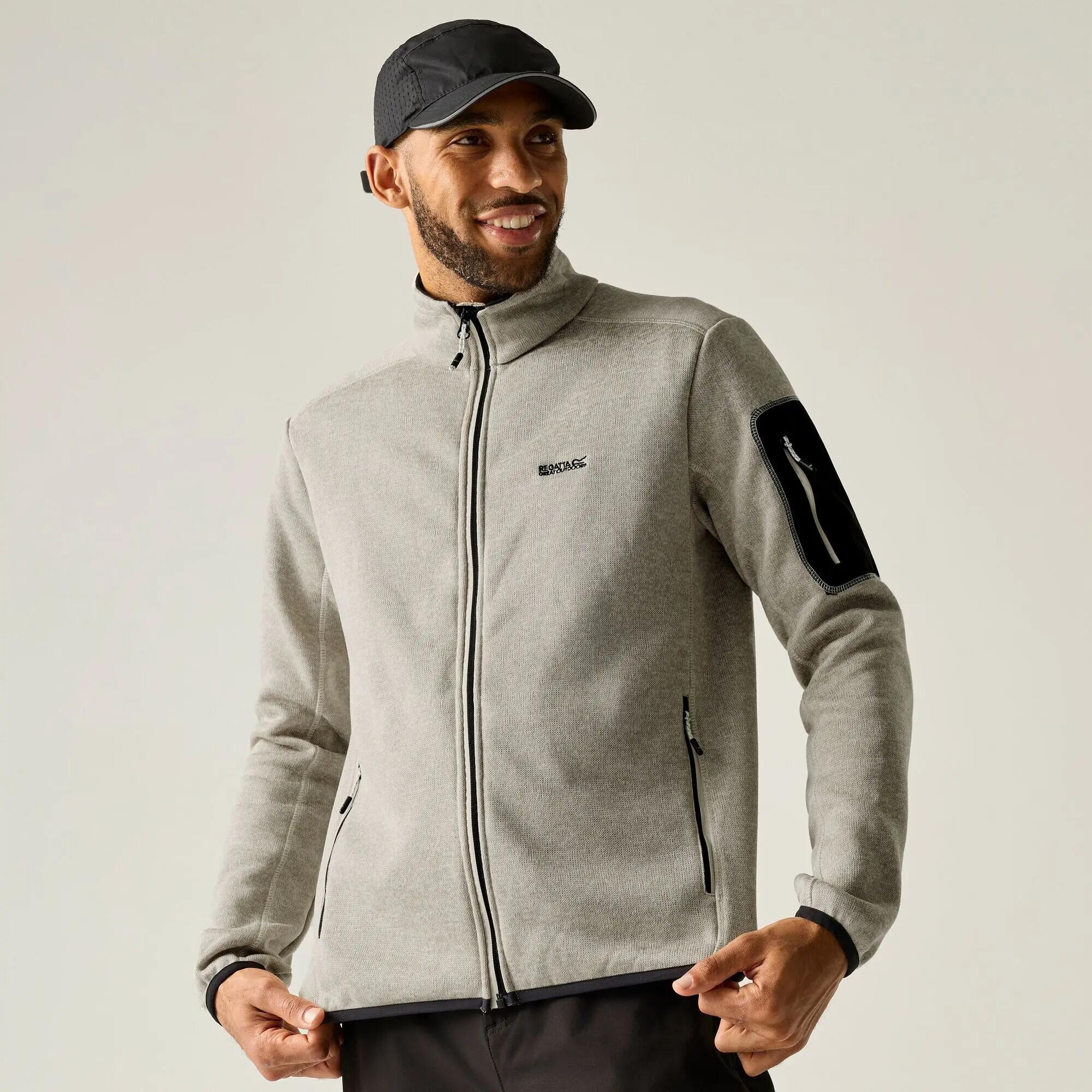 Heren Newhill Marl Full Zip Fleecejack (Maanstraal) 7/7