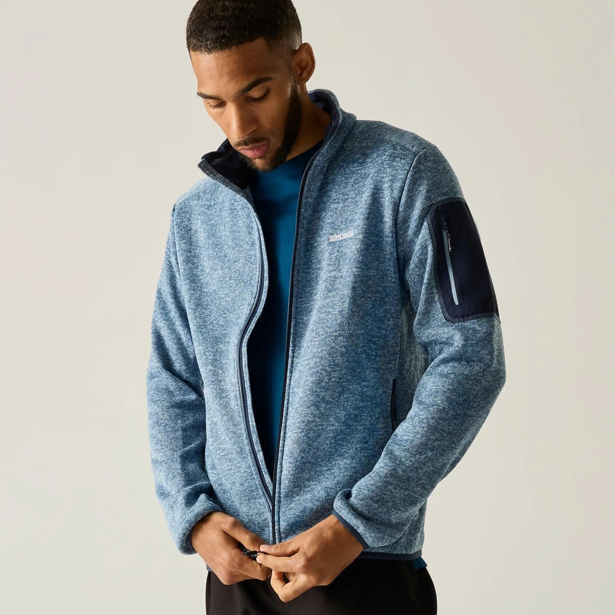 Heren Newhill Marl Full Zip Fleecejack (Schemerig blauw) 6/7