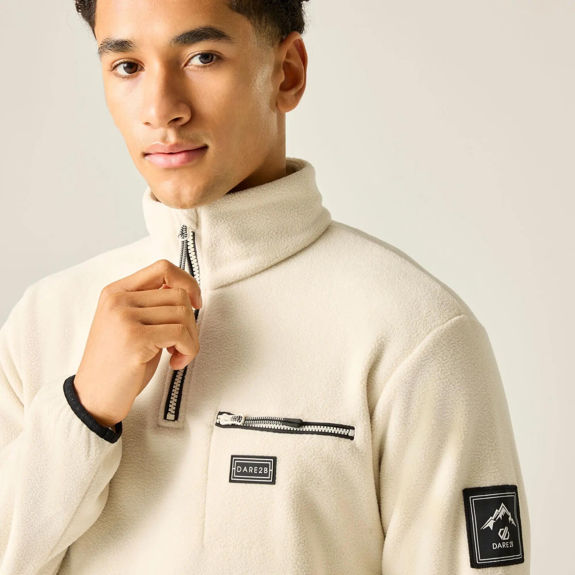 Haut Polaire À Col Montant Motif/style Montagne Et Uni AFFINITY Homme (Crème) 3/7