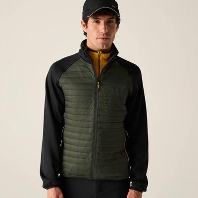 Heren clumber hybride jas (lichte salie/zwart)