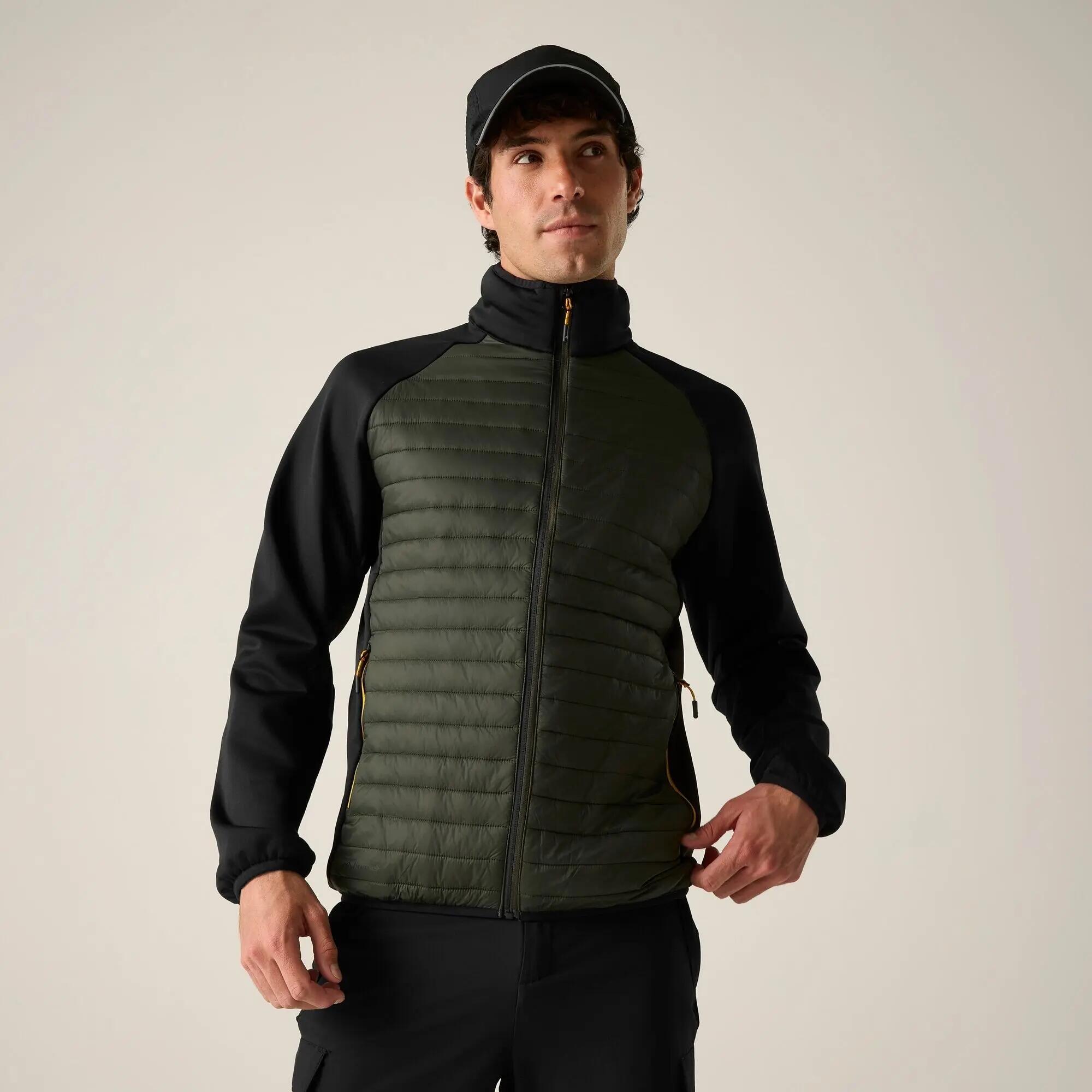 Chaqueta Híbrida Clumber para Hombre Caqui Oscuro, Negro 7/7
