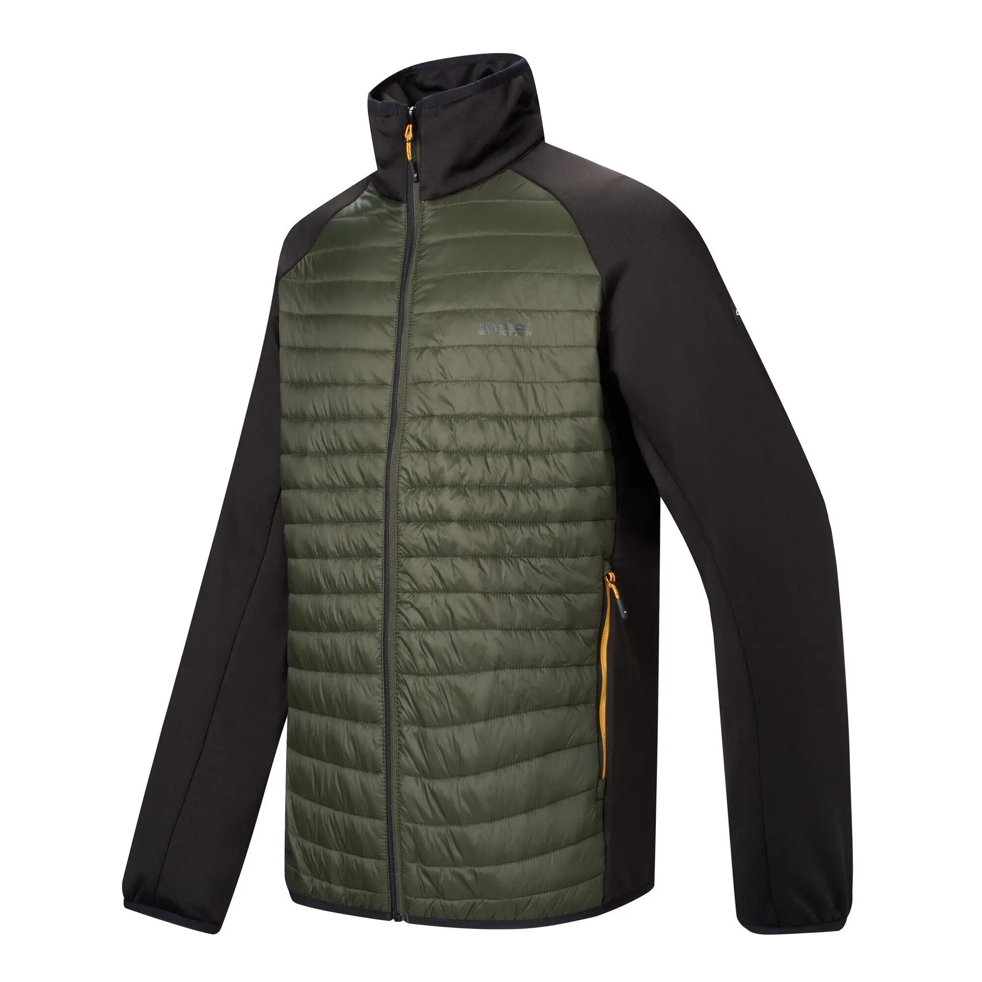 Chaqueta Híbrida Clumber para Hombre Caqui Oscuro, Negro 4/7
