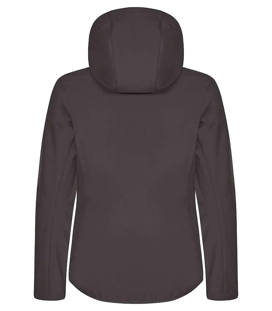 clique Damen Softshell-Hoody – 3-lagig, 96% recyceltes Polyester – Dark 6/8