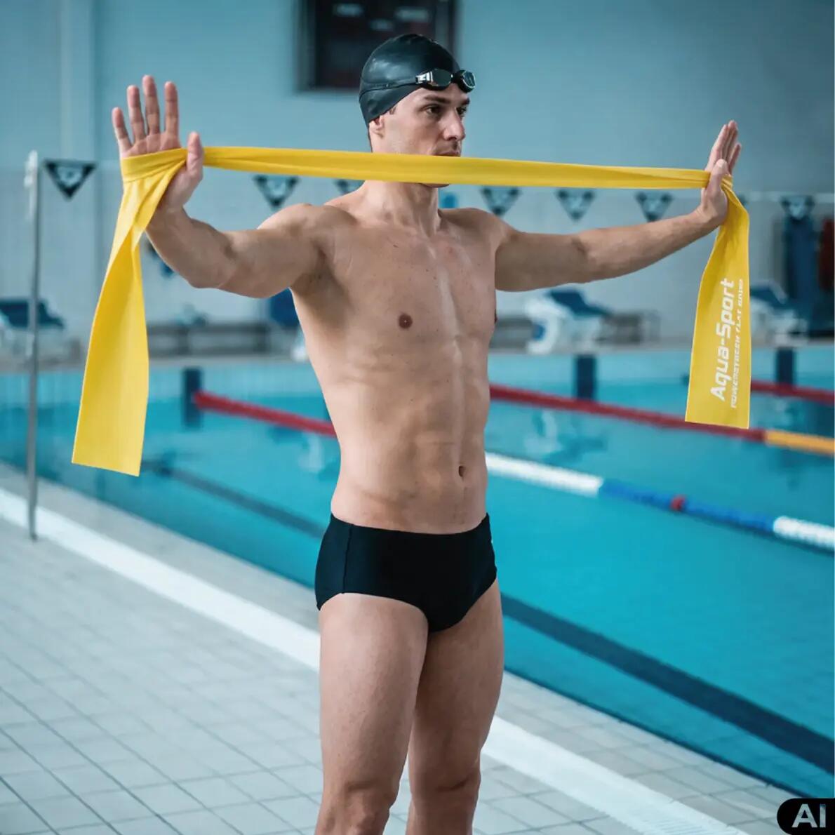 Taśma guma oporowa do ćwiczeń Aqua-Sport Powerstrech Flat Band 1-2kg 2/7