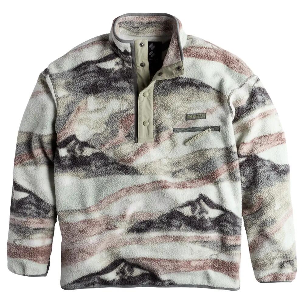 Sweat Polaire Homme Columbia "HELVETIA II PRINTED HALF SNAP FLEECE" XL Beige 1/6