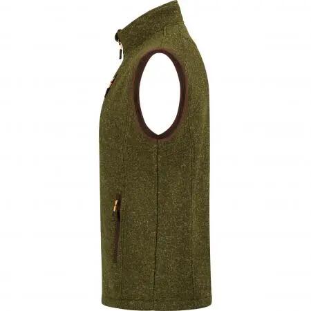 Herren - Angeln - Strickfleece-Weste Eric - oliv-braun 3/4
