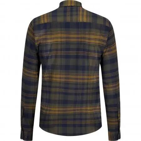Herren - flanellhemd - meliert - torben - oliv/blau 4/4