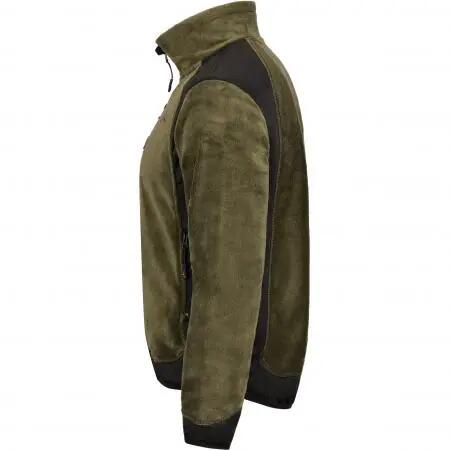 Herren - Fleecejacke - oliv/schwarz 3/4