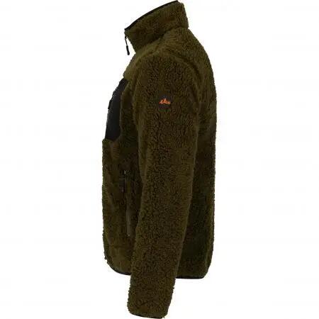 Herren - teddyfleece-jacke, langarm - halver - oliv-schwarz 3/3