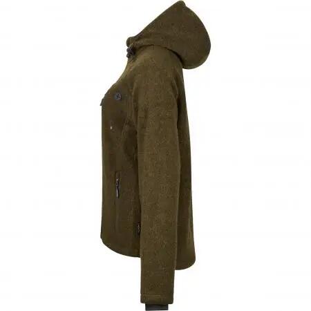 Damen - Jagdjacke - Lodenfleece mit Membran, Kapuze - Geo Pro, oliv 3/4