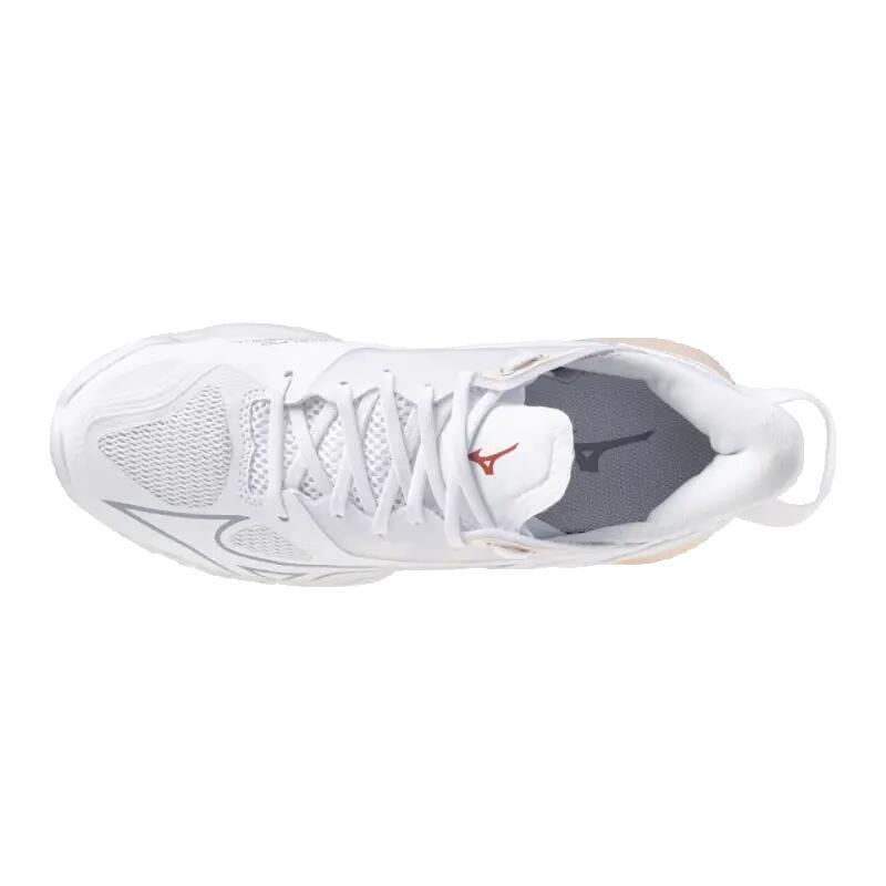 Zapatos de balonmano Mizuno Wave Mirage 5 Blanco/Aleutiano/Rosa 4/5