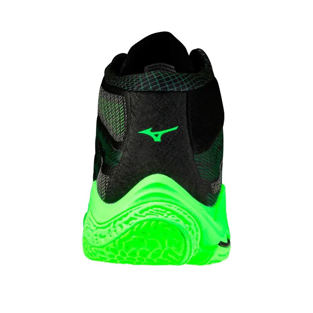 Buty do siatkówki Mizuno Wave Lightning Elite Mid Czarny/Zielony 3/6