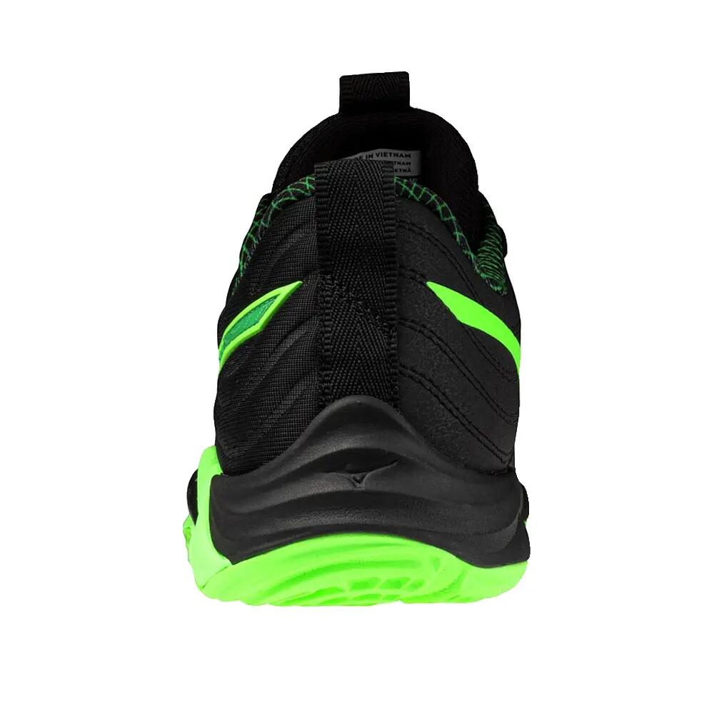 Mizuno Wave Momentum Elite Black/Glow Apple/Mandarin Orange Volleyball Shoes 4/5