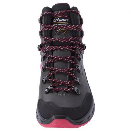 Damen-Wanderstiefel - Leder, Vibram-Sohle - Schwarz/Pink 2/4
