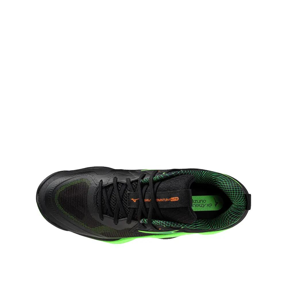 Mizuno Wave Momentum Elite Black/Glow Apple/Mandarin Orange Volleyball Shoes 3/5