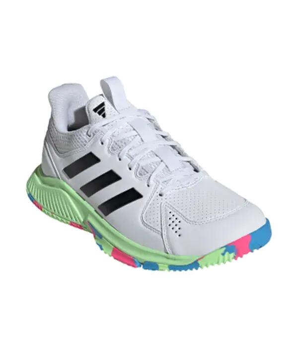 Chaussures de sport Adidas Court Flight Femme Blanc/Noir/Vert 4/5