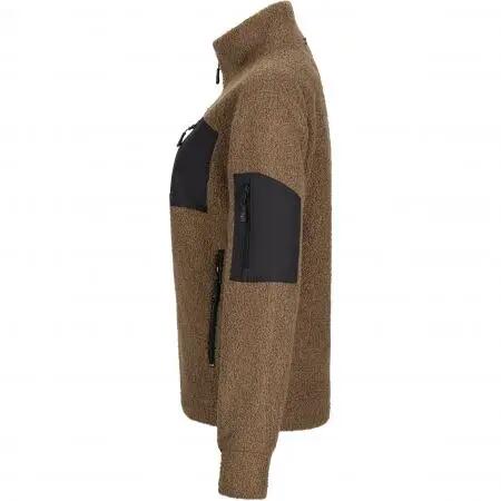 Damen - teddyjacke levina - fleece - braun-schwarz 3/4