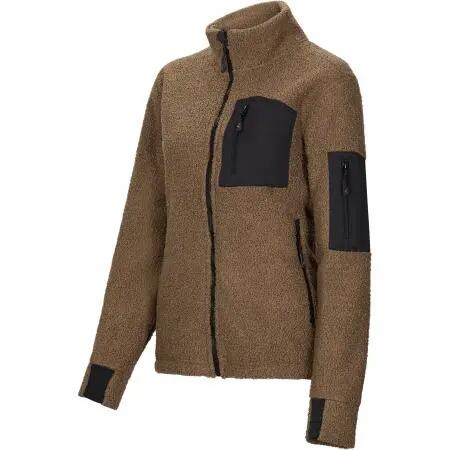 Damen - teddyjacke levina - fleece - braun-schwarz 2/4