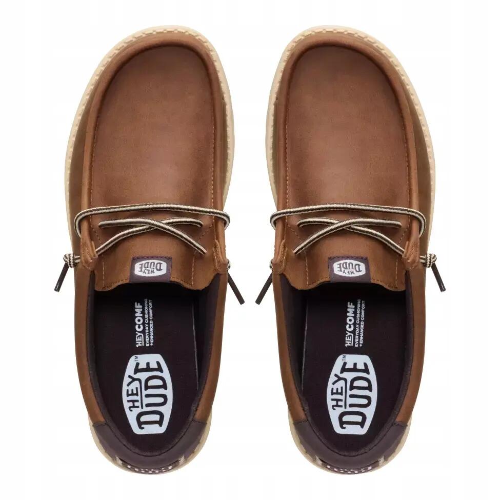 HeyDude Męskie Buty Mokasyny Wsuwane Skórzane Wally Full Grain Leather 40 6/6