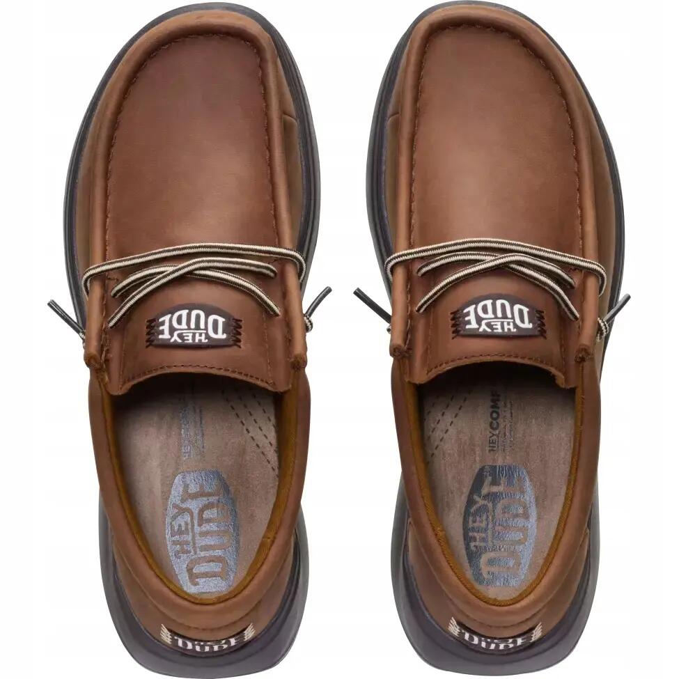 HeyDude Męskie Buty Mokasyny Wsuwane Zamszowe Wally Comf Grain Leather 41 6/6