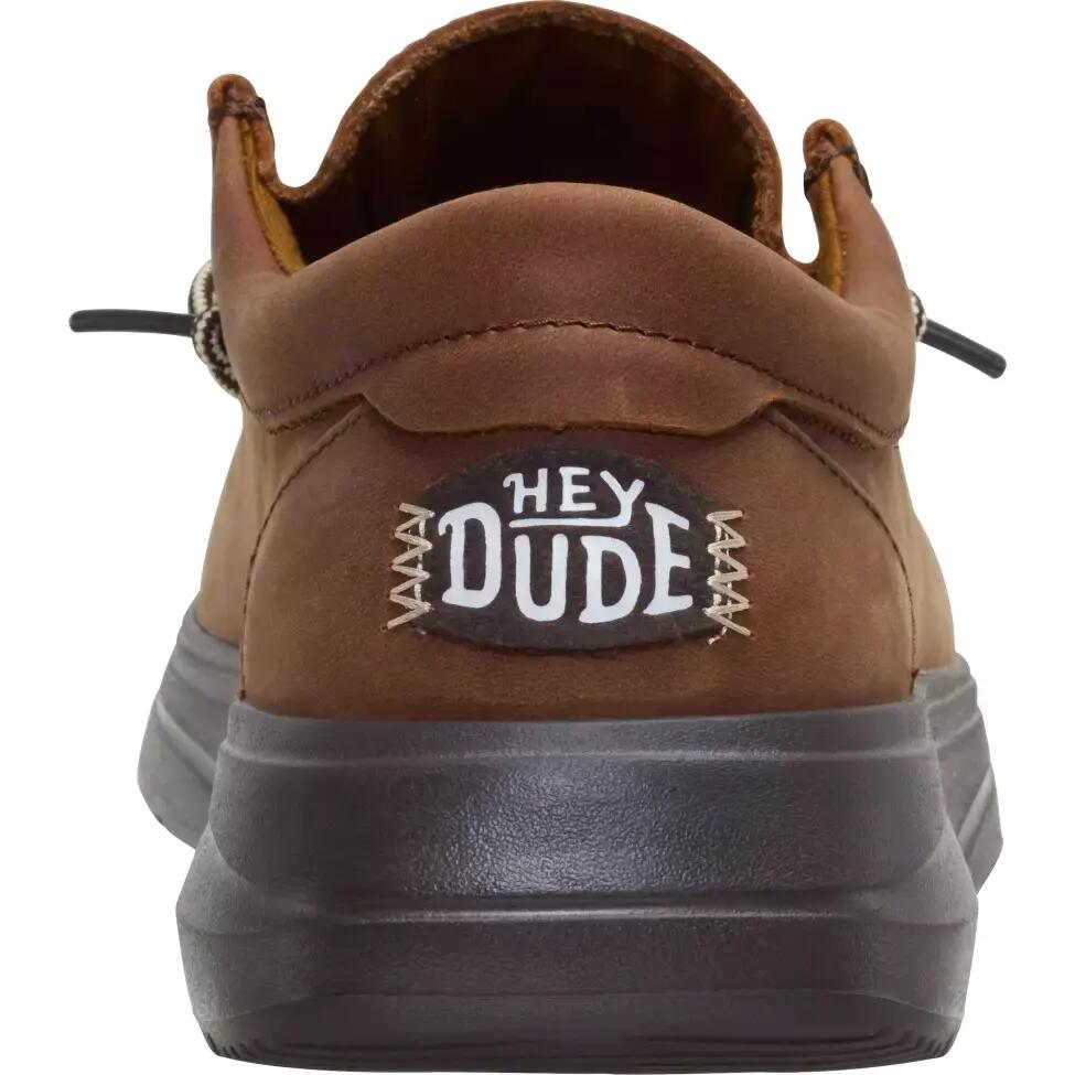 HeyDude Męskie Buty Mokasyny Wsuwane Zamszowe Wally Comf Grain Leather 41 5/6