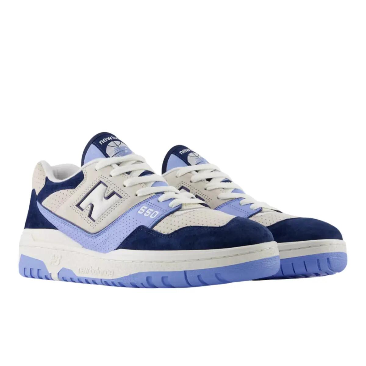 New Balance 550 Navy Electric Sky 3/5