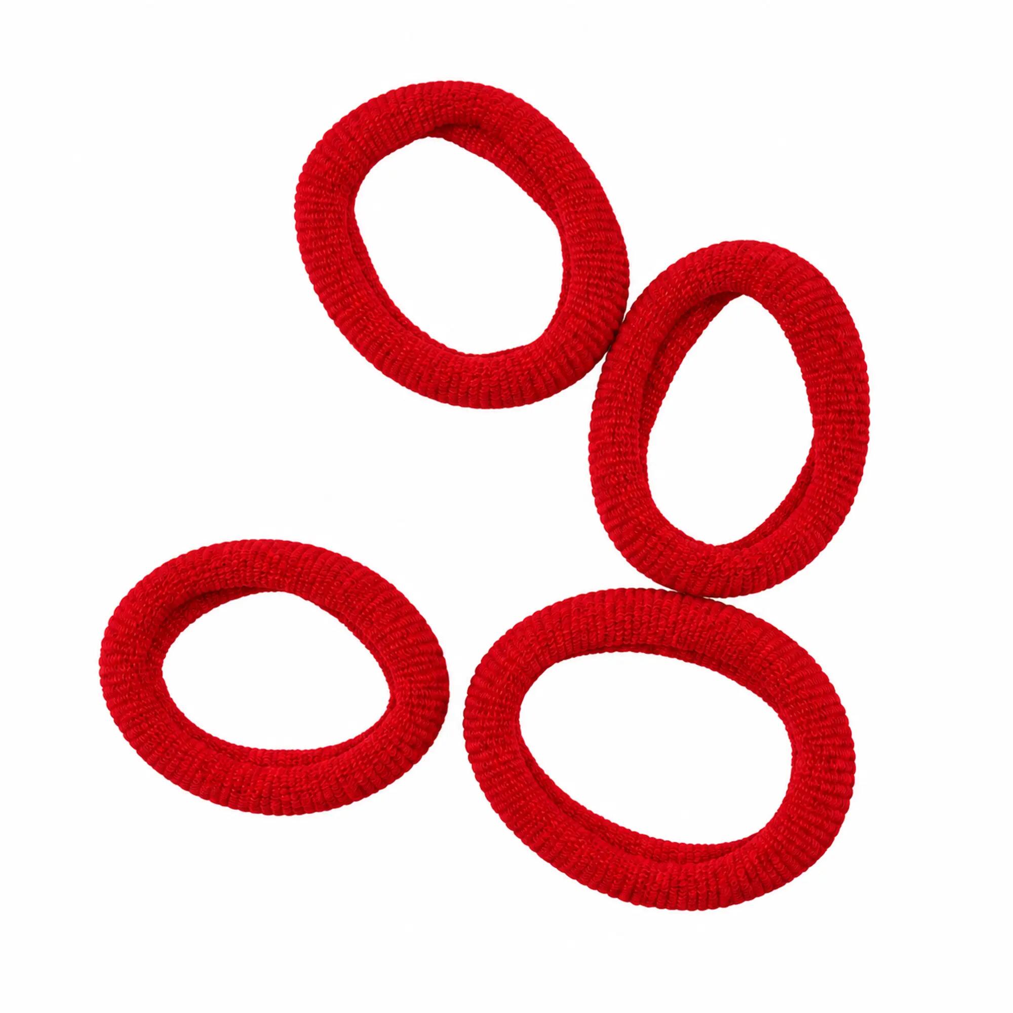 50 Kinder Haargummis Rot 3/4
