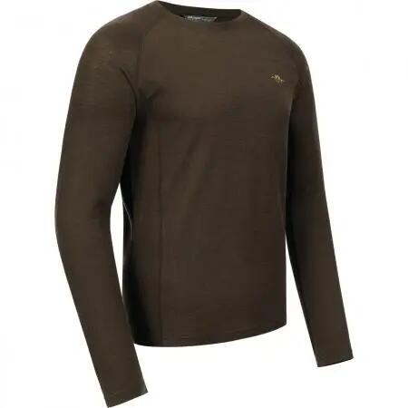 Herren - Merino-Base-Layer - Langarmshirt - Jonar - dunkelbraun 3/4