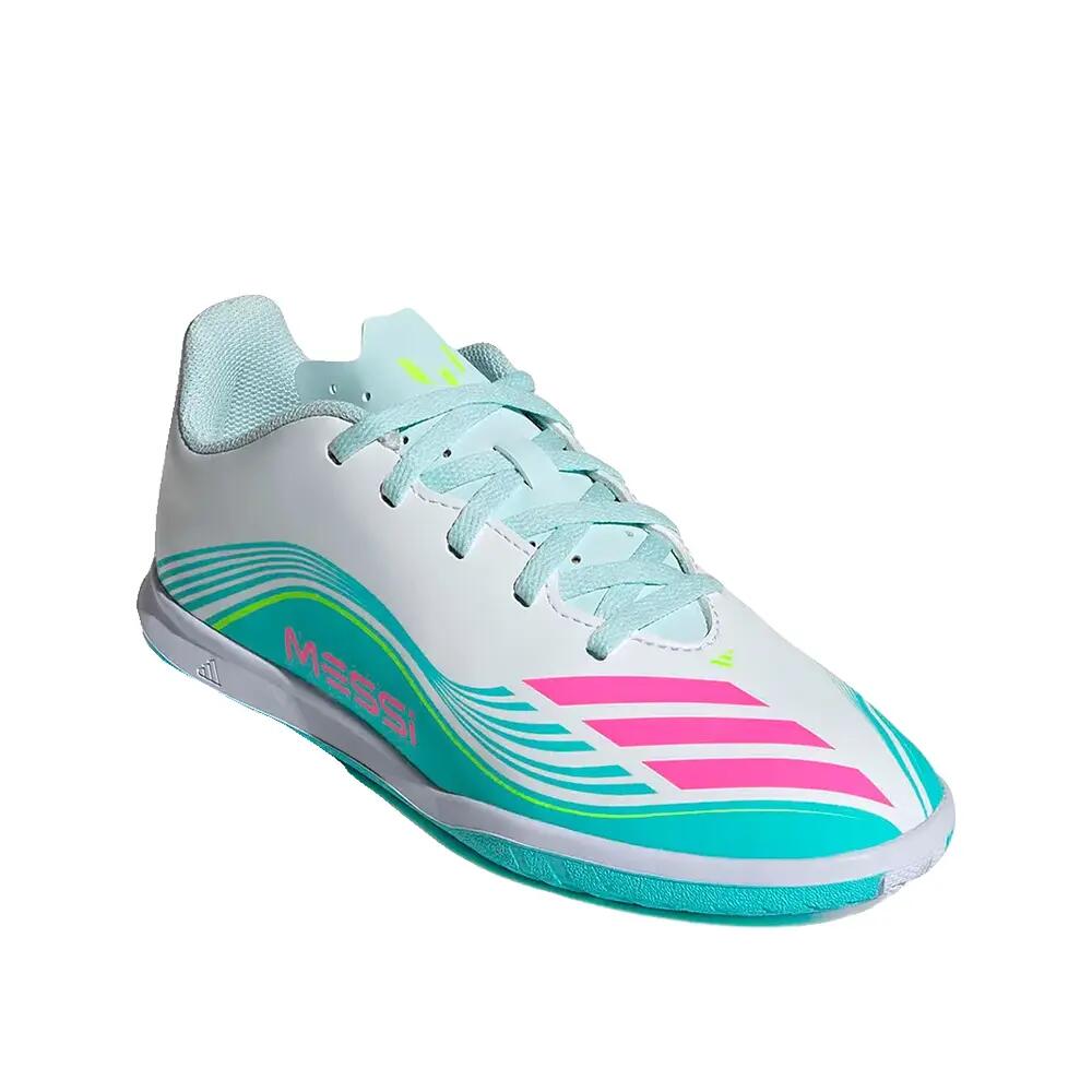 Voetbalschoenen indoor Adidas F50 Messi Club Blanc 2/6