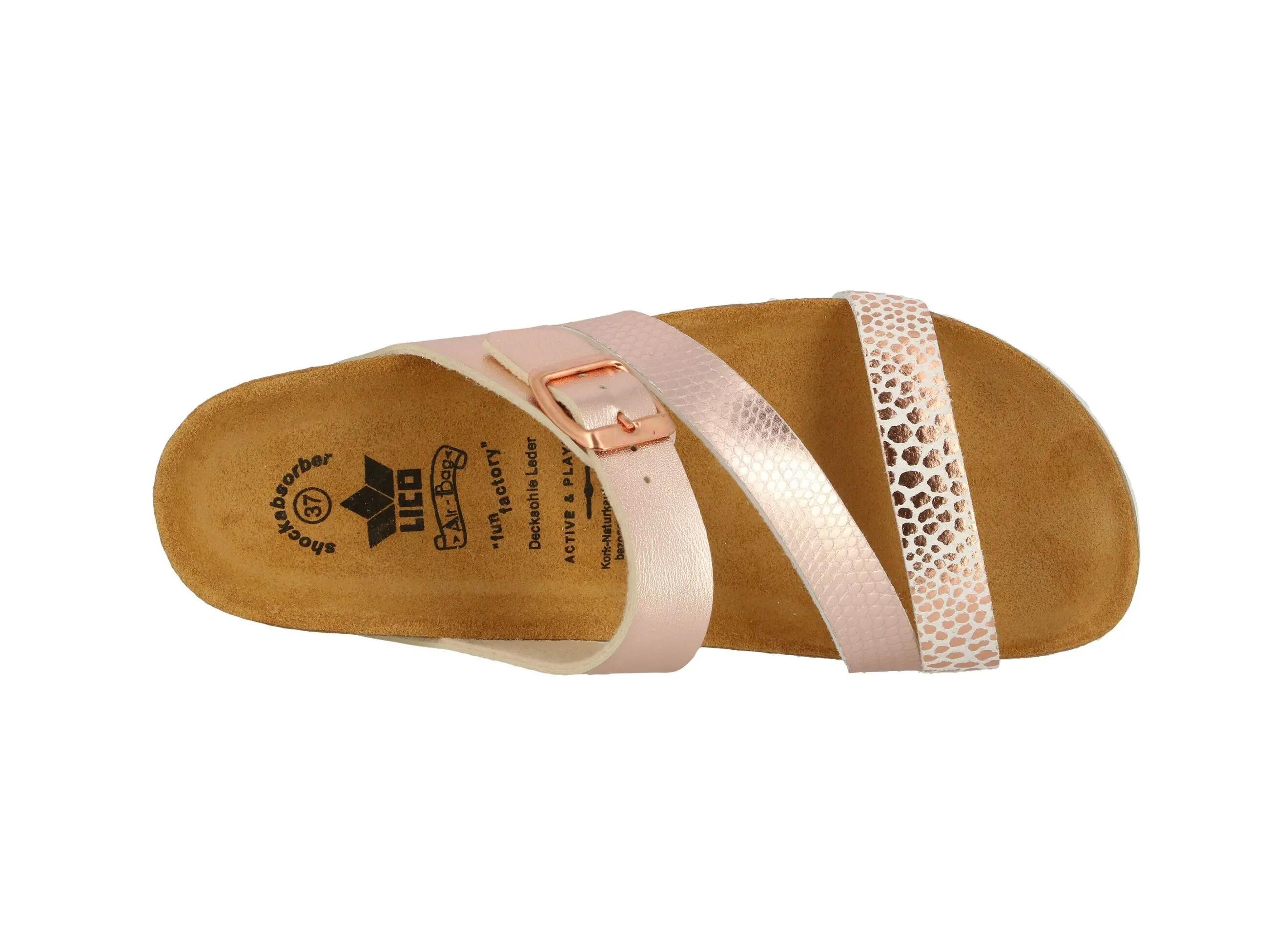 Mule LICO Natural Glitter femme synthétique rosa boucles confort 5/6