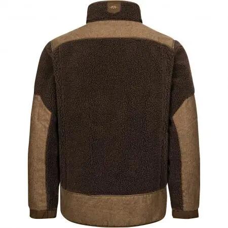 Herren - Sherpa-Fleecejacke - Langarm - Dunkelbraun, Größe S 4/4